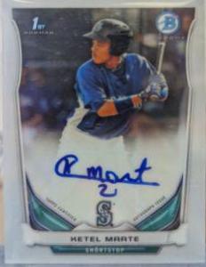 Ketel Marte #KM 2014 Bowman Prospect Autograph Baseball