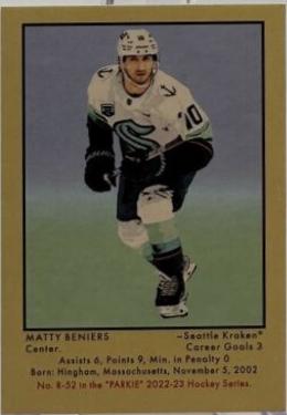 Matty Beniers #R-52 2022 Parkhurst Champions Retro Autograph Hockey