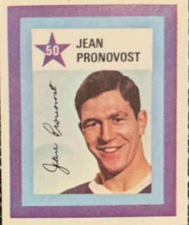 Jean Pronovost #50 Hockey Cards 1970 Colgate Stamps