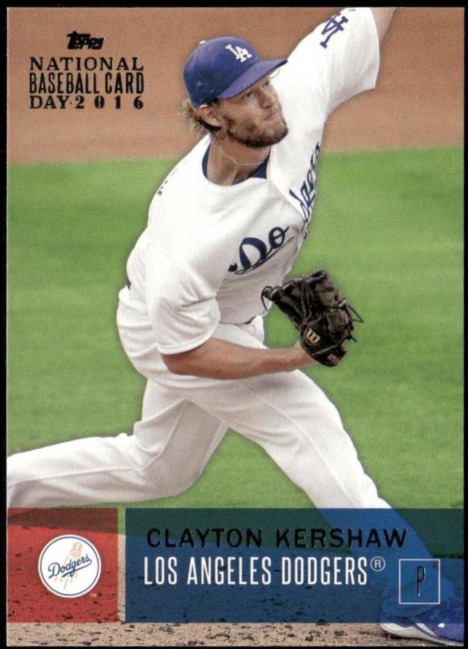 Clayton Kershaw #3 Baseball Cards 2016 Topps National Baseball Card Day