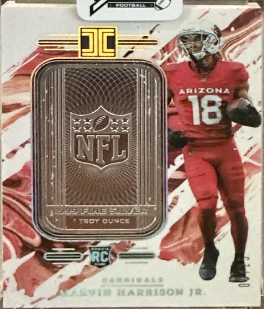 Marvin Harrison Jr. #5 Football Cards 2024 Panini Impeccable Silver Rookie Shield