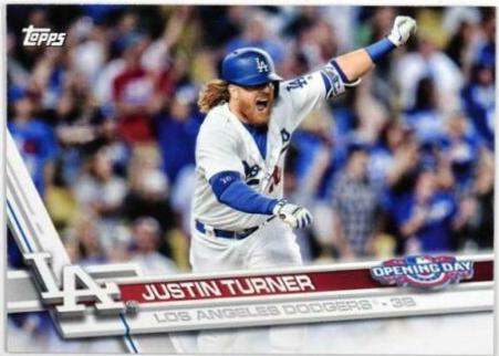 Justin Turner #4 Baseball Cards 2017 Topps Opening Day