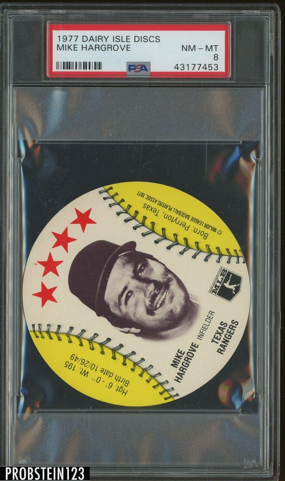 Mike Hargrove Baseball Cards 1977 Dairy Isle Discs