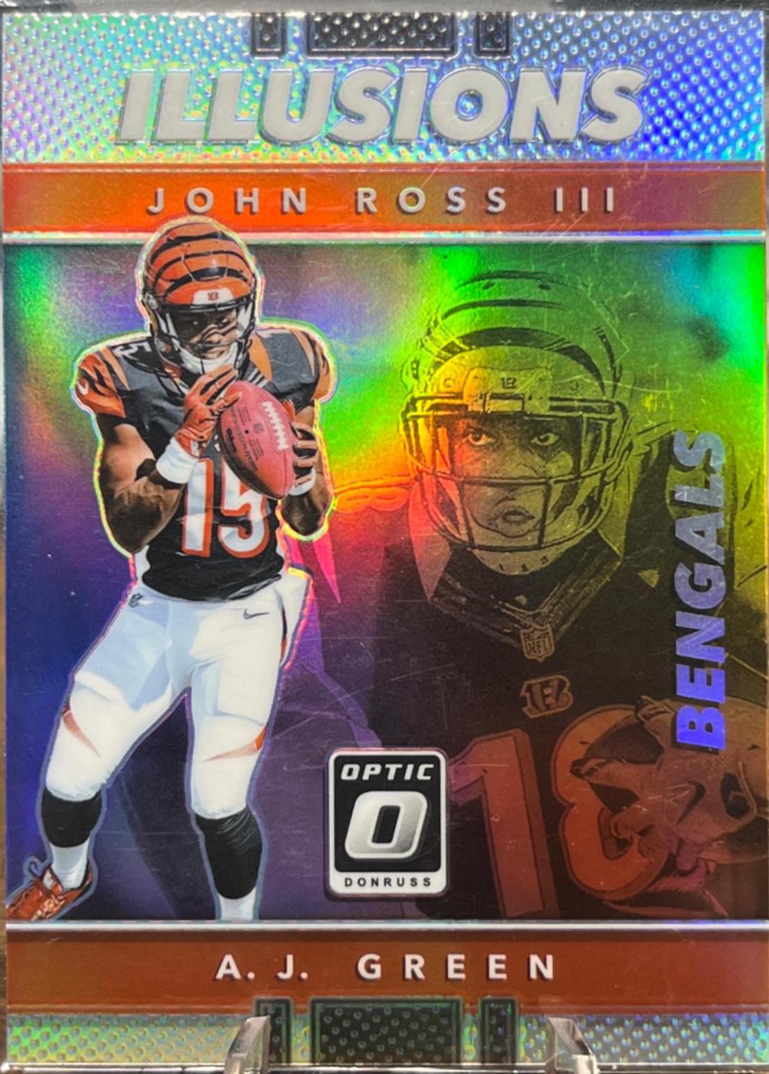 A.J. Green, John Ross III #10 Football Cards 2017 Panini Donruss Optic Illusions