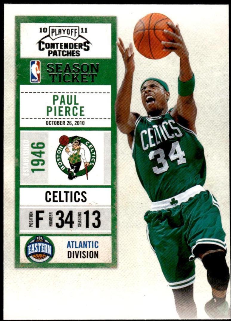 Paul Pierce #54 Basketball Cards 2010 Panini Playoff Contenders Patches