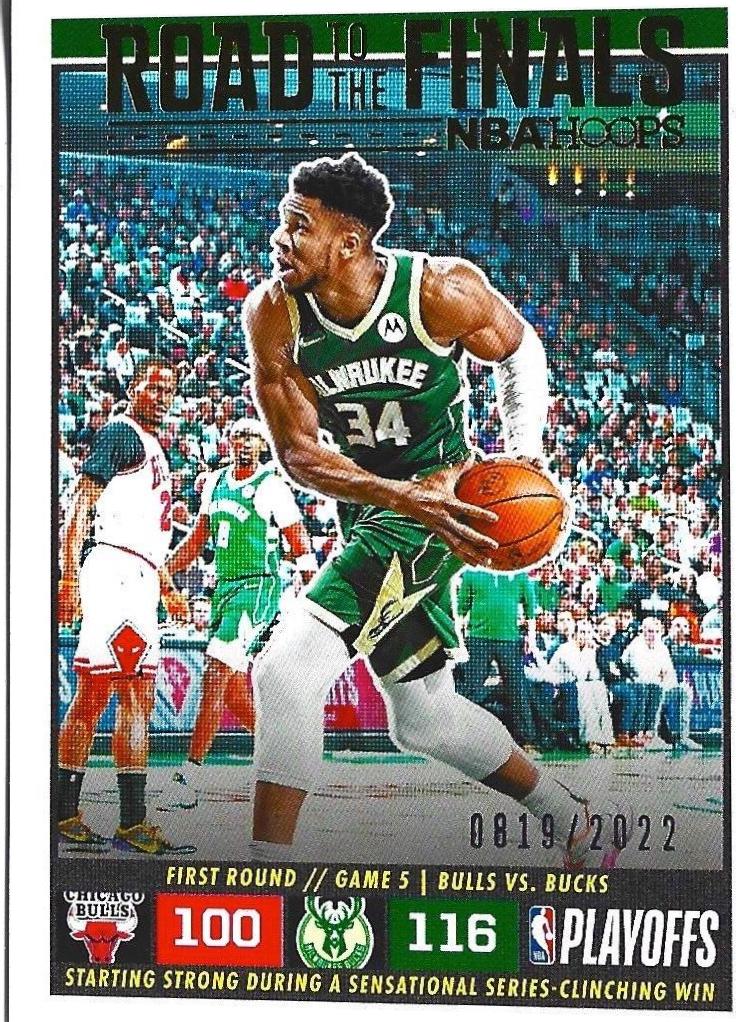 Giannis Antetokounmpo #38 Basketball Cards 2022 Panini Hoops Road to the Finals
