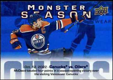 Connor McDavid #MS-1 Hockey Cards 2023 Upper Deck Monster Season