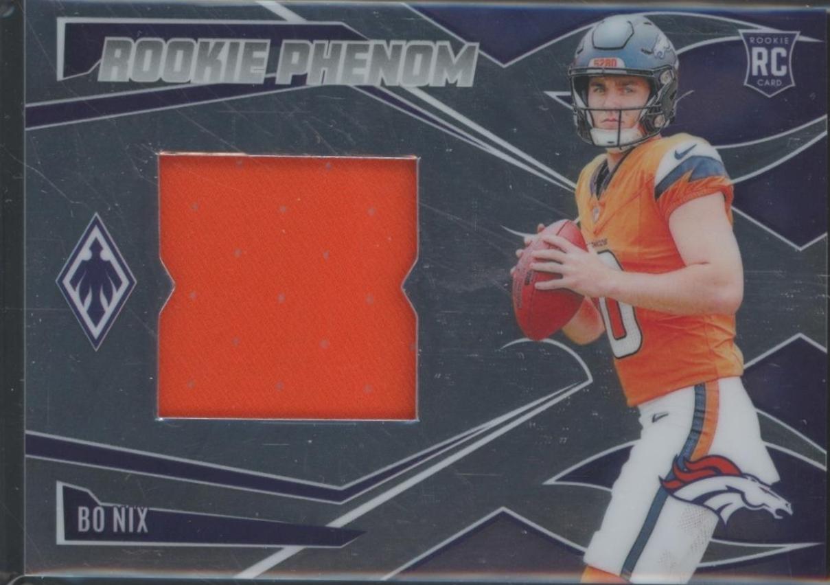 Bo Nix #RPJ-BNX Football Cards 2024 Panini Phoenix Rookie Phenom Jersey