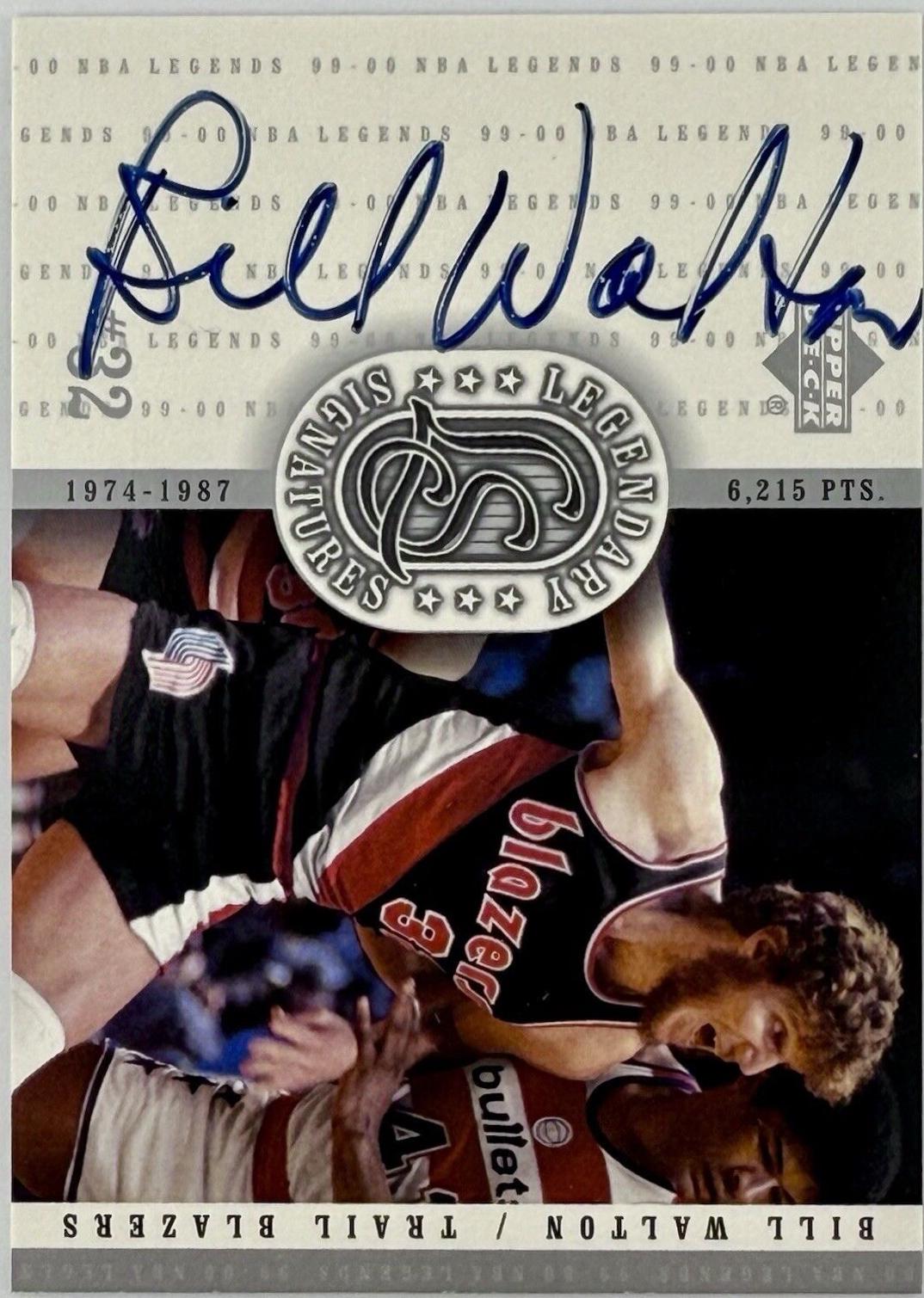 Bill Walton #BW Basketball Cards 1999 Upper Deck Legends Legendary Signature
