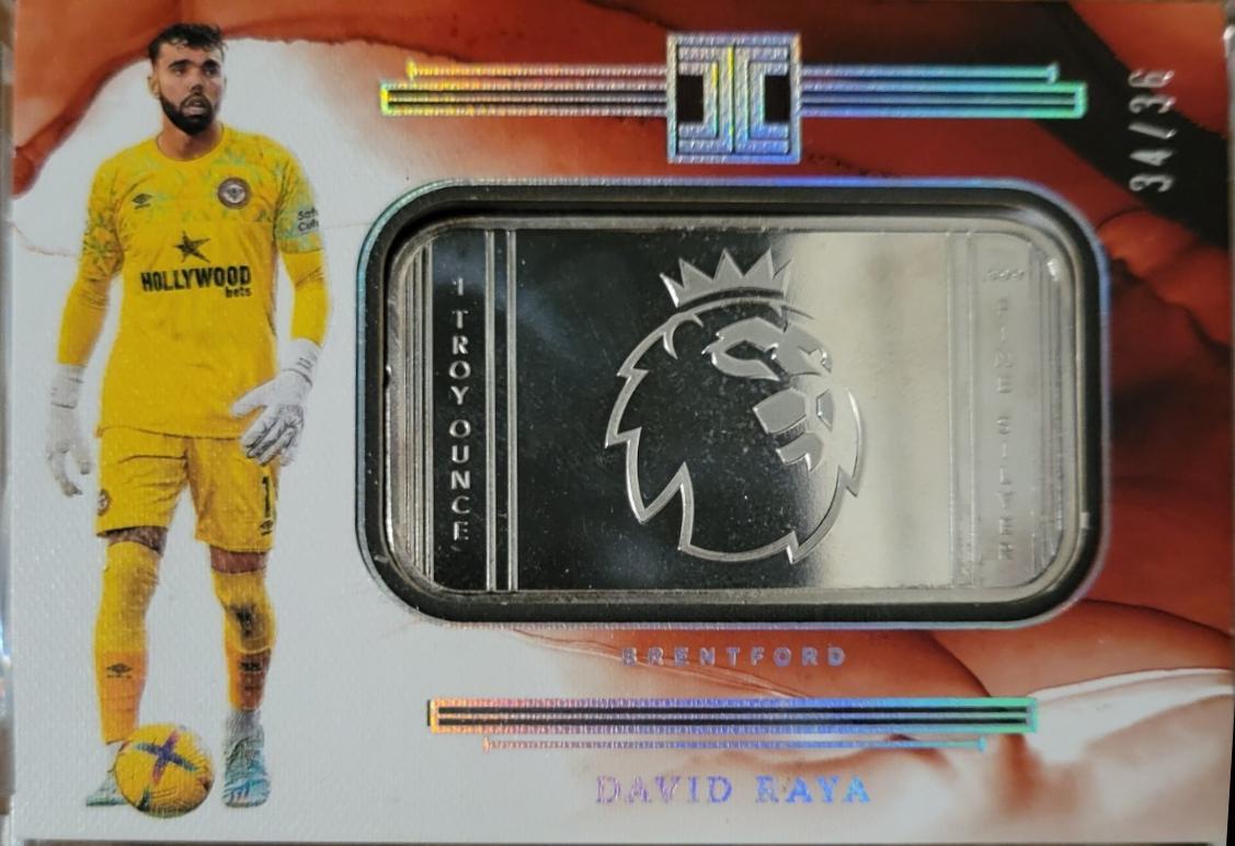 David Raya #14 Soccer Cards 2022 Panini Impeccable Premier League Logo Silver