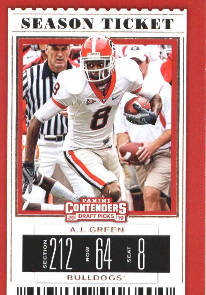 A.J. Green #1 Football Cards 2019 Panini Contenders Draft Picks