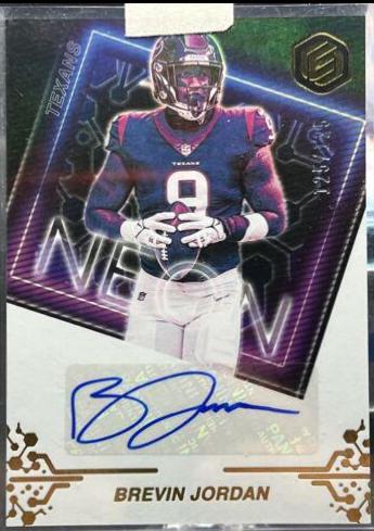 Brevin Jordan #NS-BJ Football Cards 2022 Panini Elements Neon Signs Autographs