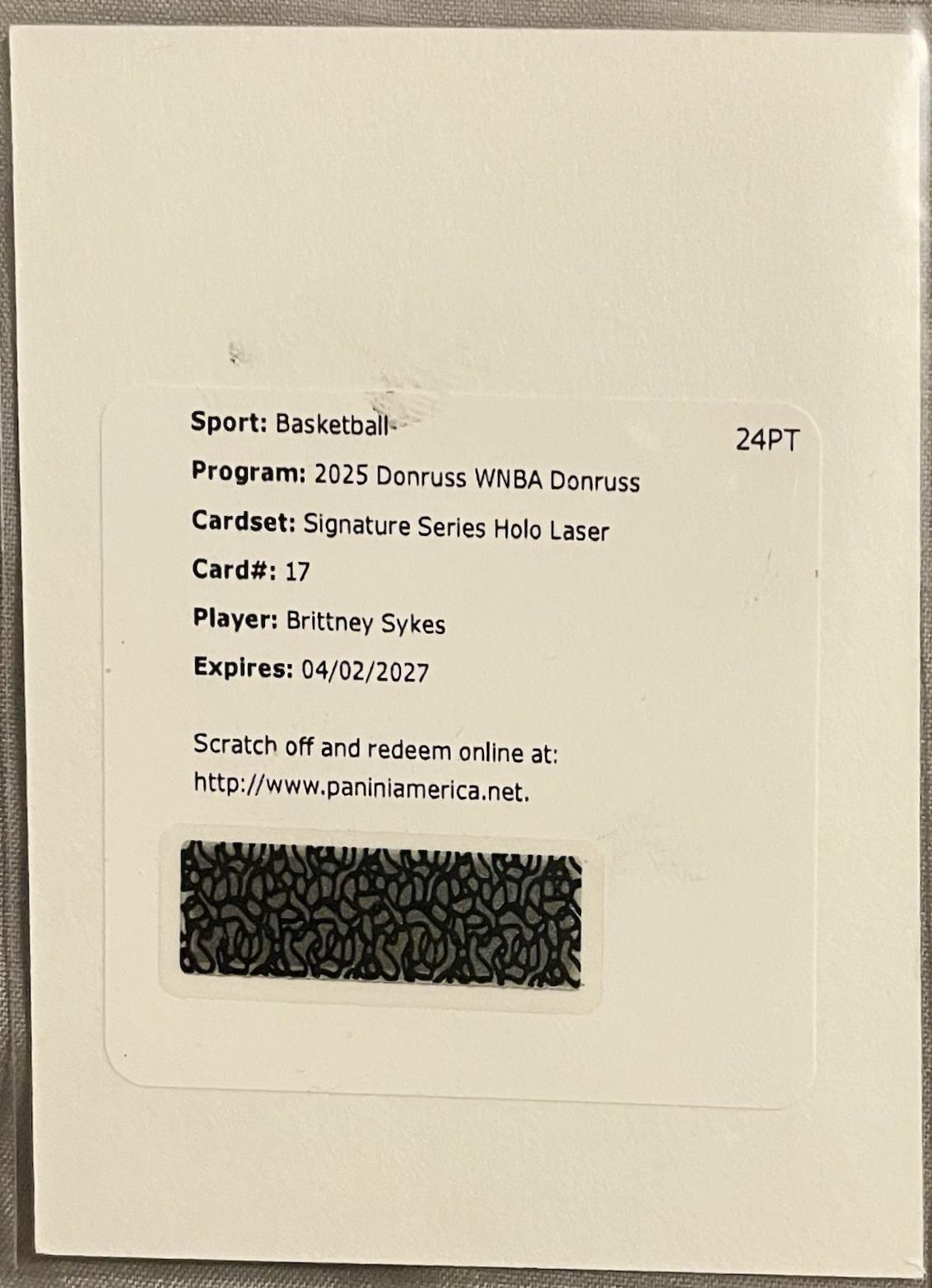 Brittney Sykes [Holo Laser] #17