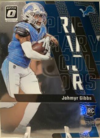Jahmyr Gibbs #9 Football Cards 2023 Panini Donruss Optic Primary Colors