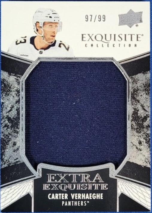 Carter Verhaeghe #ECE-CV Hockey Cards 2024 Upper Deck Black Diamond Extra Exquisite Jersey