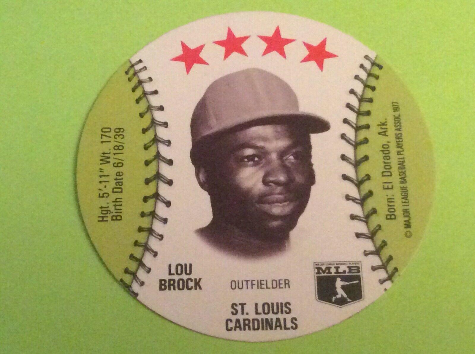 Lou Brock Baseball Cards 1977 Detroit Caesars Discs