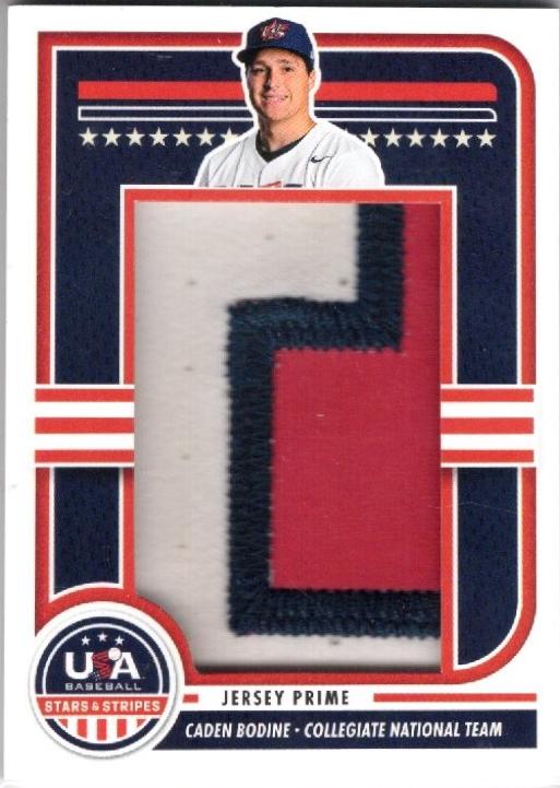 Caden Bodine #JMJ-AE 2025 Panini Stars & Stripes Baseball Jumbo Material Jersey