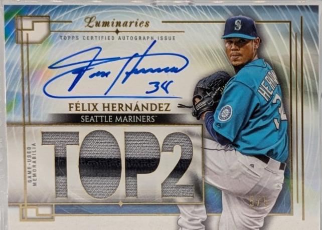 Felix Hernandez #MOMAP-FH Baseball Cards 2024 Topps Luminaries Masters of the Mound Autograph Patch