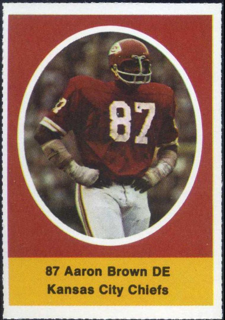 Aaron Brown Football Cards 1972 Sunoco Stamps