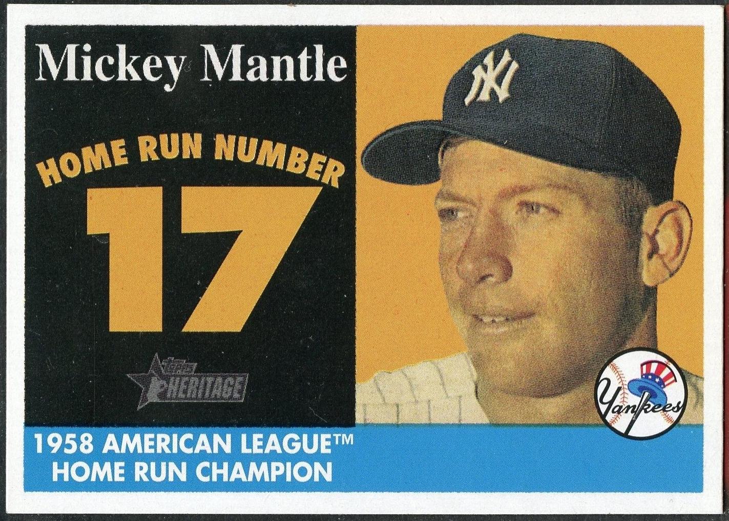 Mickey Mantle #MHRC17 Baseball Cards 2007 Topps Heritage 1958 Home Run Champion