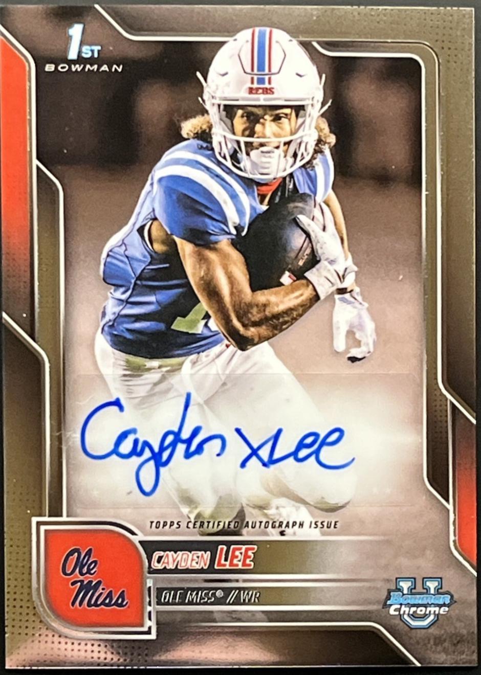 Cayden Lee #BCA-CL 2025 Bowman University Chrome Football Chrome Prospect Autographs