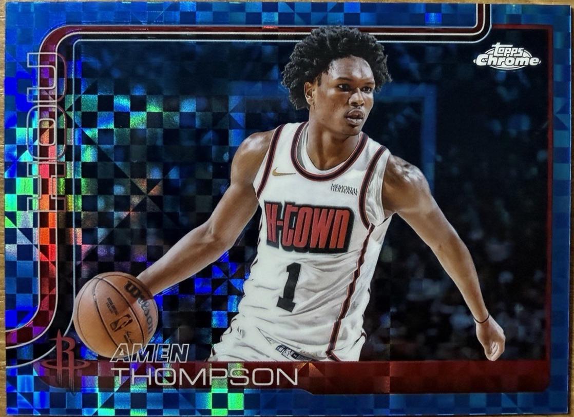 2025 Topps Chrome Amen Thompson [Blue X-Fractor] #17 card