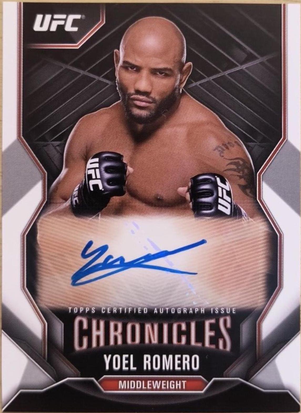 Yoel Romero #CA-YR Ufc Cards 2015 Topps UFC Chronicles Autographs