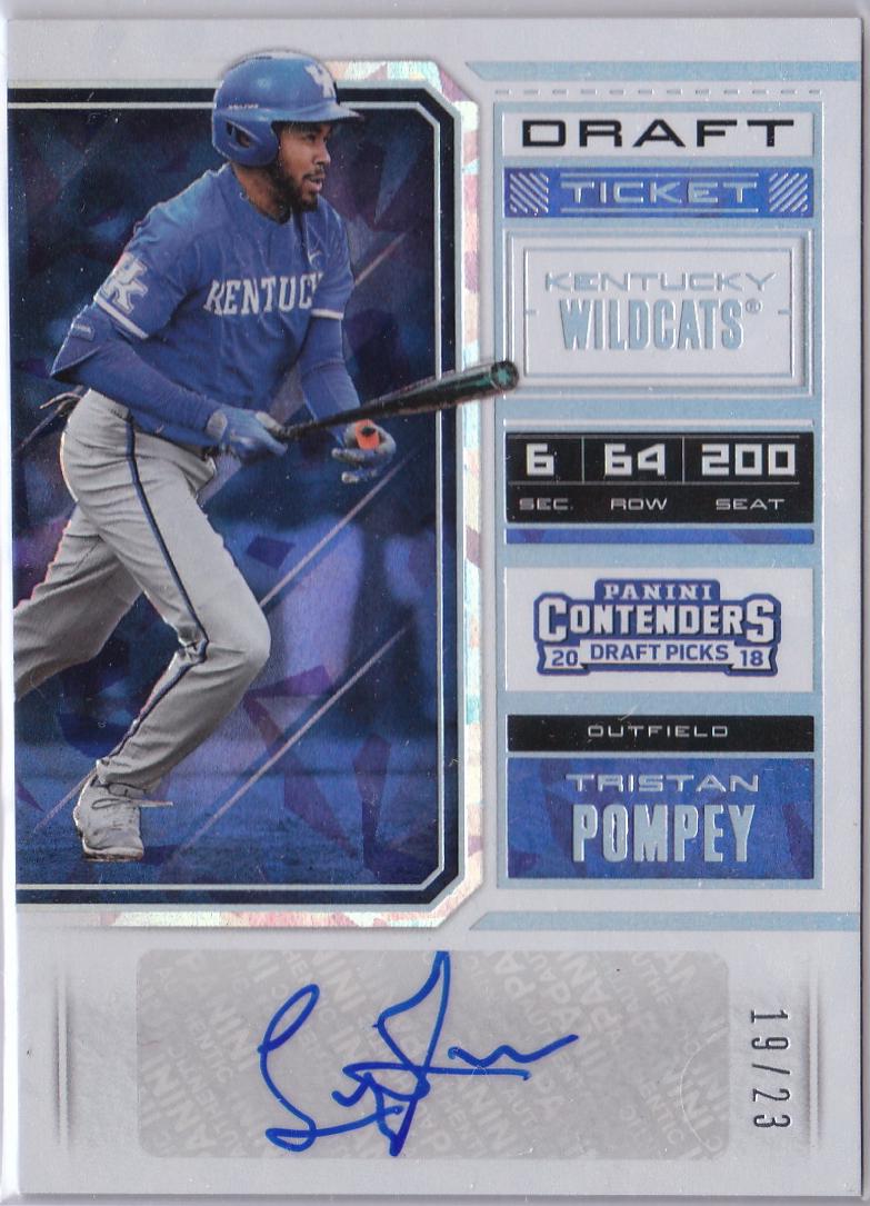 Tristan Pompey #55 2018 Panini Contenders Draft Picks Ticket Autographs Baseball