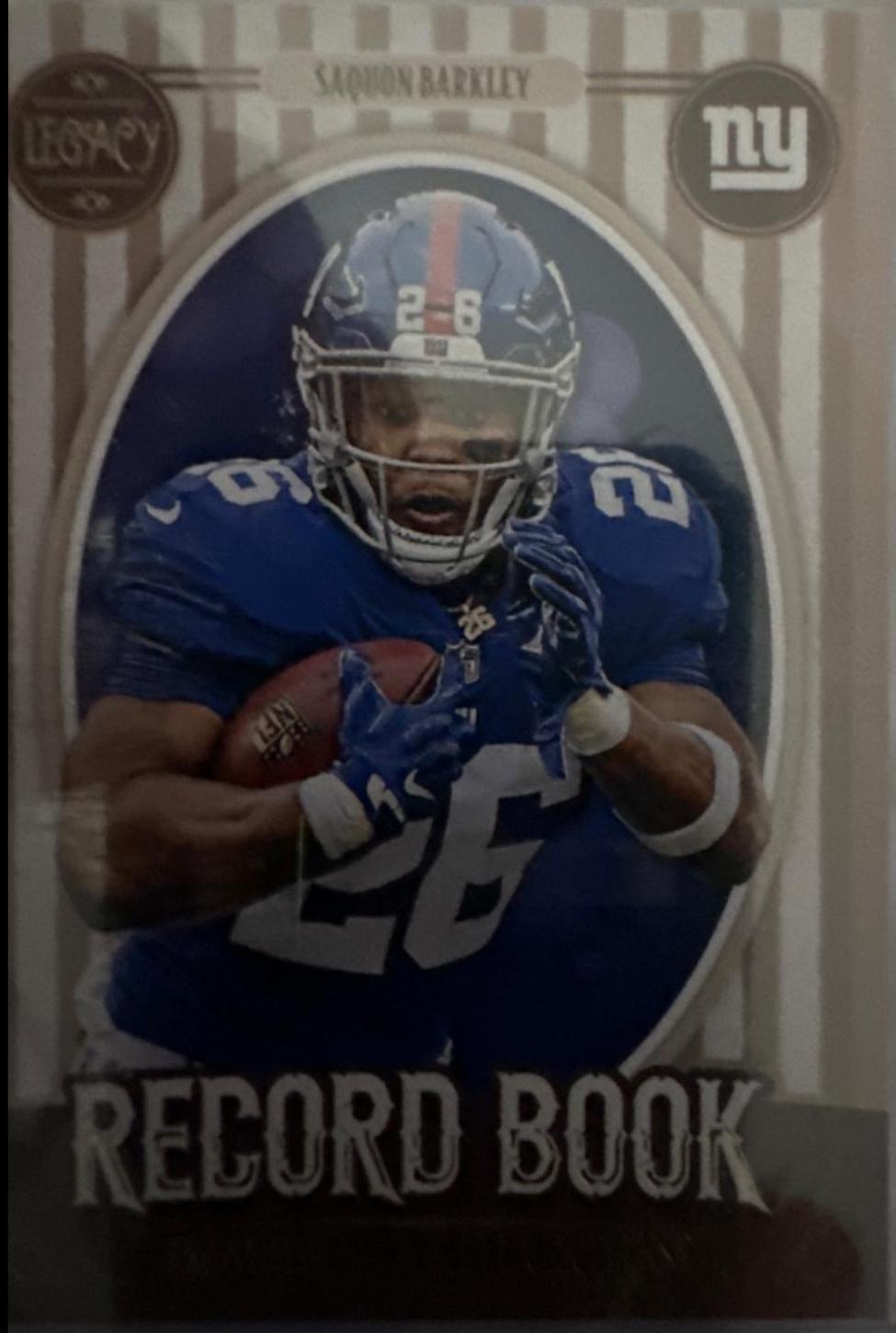 Saquon Barkley #RB-SB Football Cards 2019 Panini Legacy Record Book