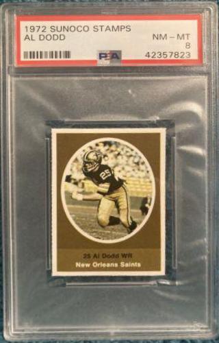 Al Dodd Football Cards 1972 Sunoco Stamps