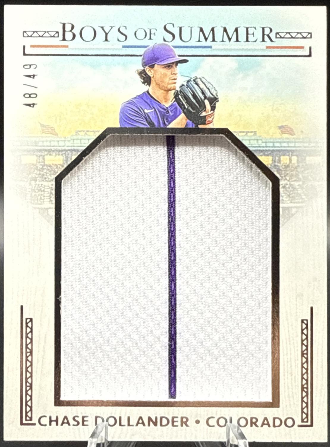 Chase Dollander #JPM-CD Baseball Cards 2024 Panini Boys of Summer Jumbo Prospect Materials