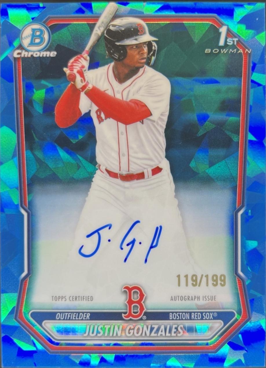 Justin Gonzales #BSPA-JG 2026 Bowman Sapphire Baseball Bowman Sapphire Chrome Prospect Autographs