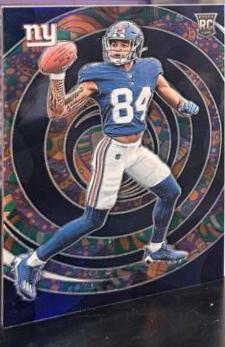 Jalin Hyatt #28 Football Cards 2023 Panini Spectra Rookie Autograph Psychedelic