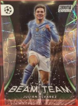 Julian Alvarez #BT-JA Soccer Cards 2023 Topps Stadium Club Chrome UEFA Beam Team