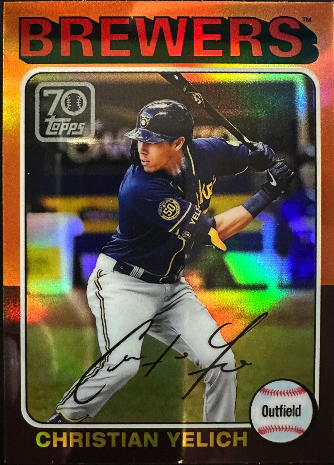 Christian Yelich #70YTC-25 Baseball Cards 2021 Topps Chrome 70 Years of Baseball