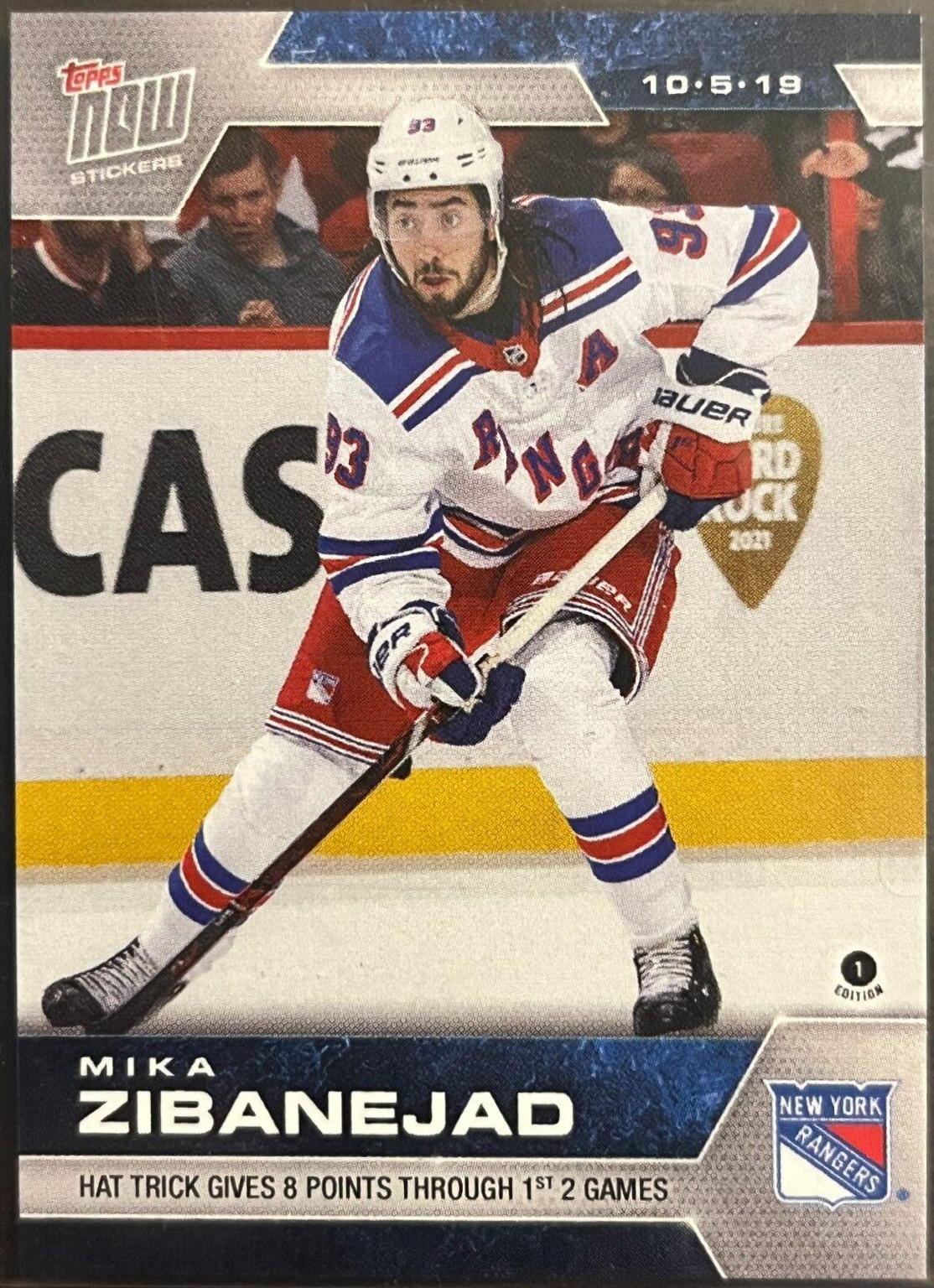 Mika Zibanejad #8 Hockey Cards 2019 Topps Now NHL Stickers