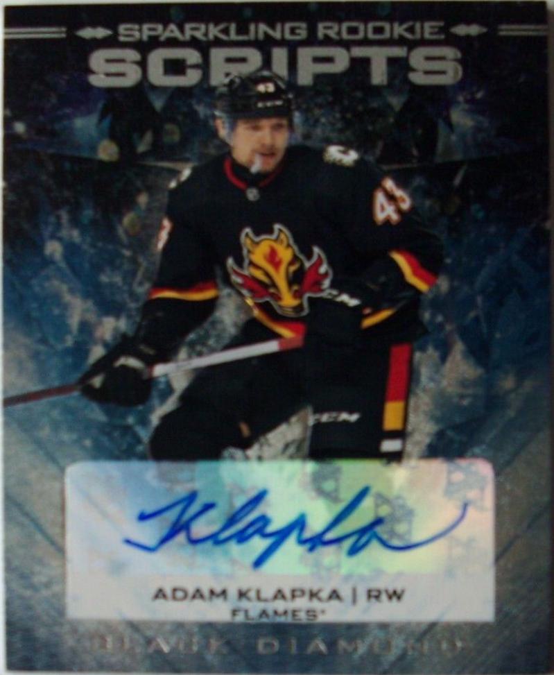 Adam Klapka #SRS-AK Hockey Cards 2024 Upper Deck Black Diamond Sparkling Rookie Scripts