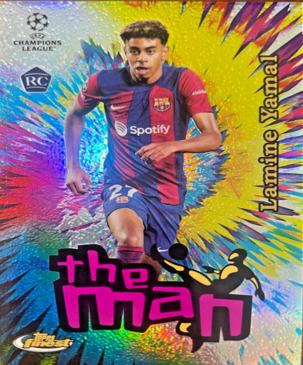 Lamine Yamal #TM-20 Soccer Cards 2023 Topps Finest UEFA Club The Man