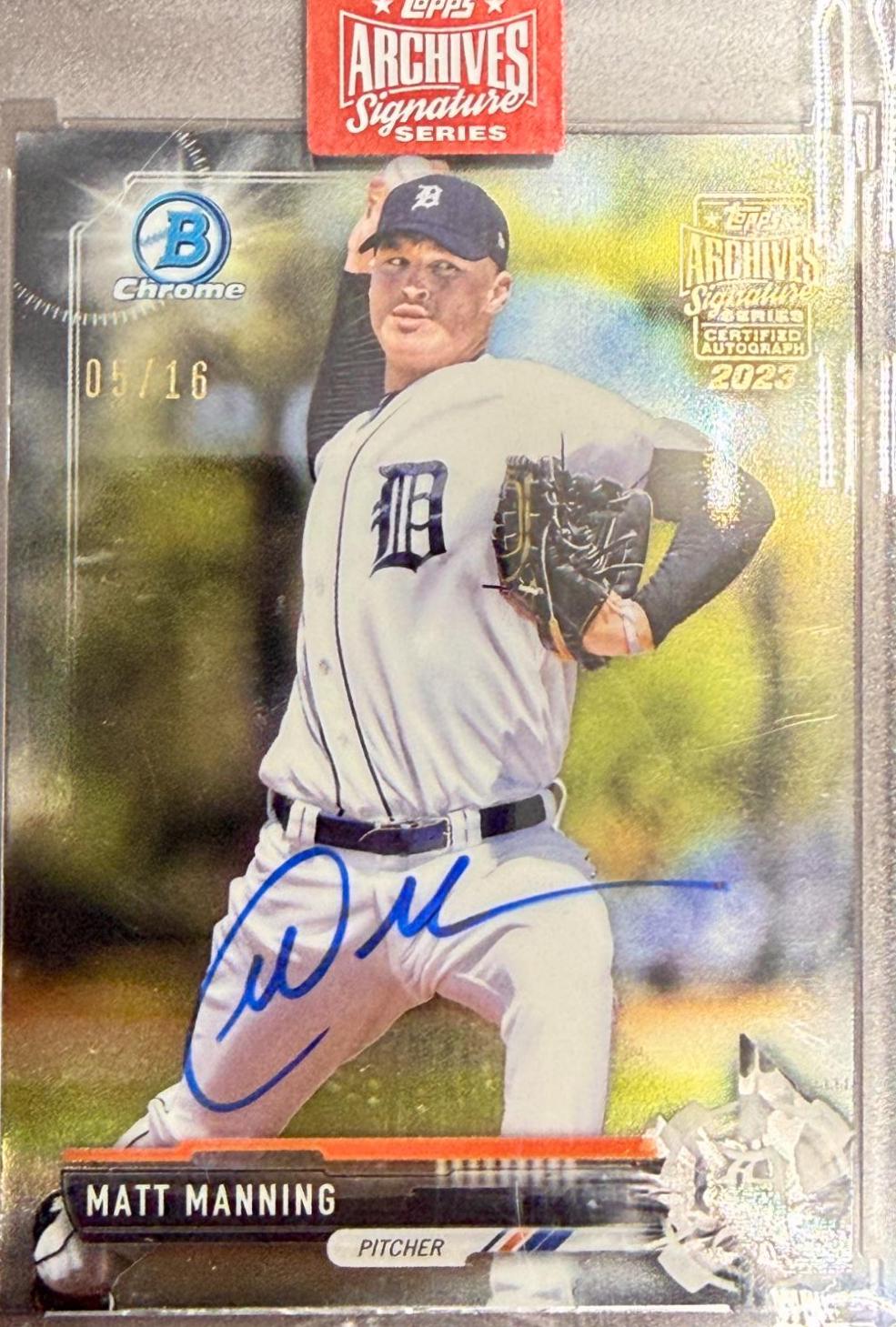 Matt Manning #BDC-37 2023 Topps Archives Signature Series Active Player Edition Baseball