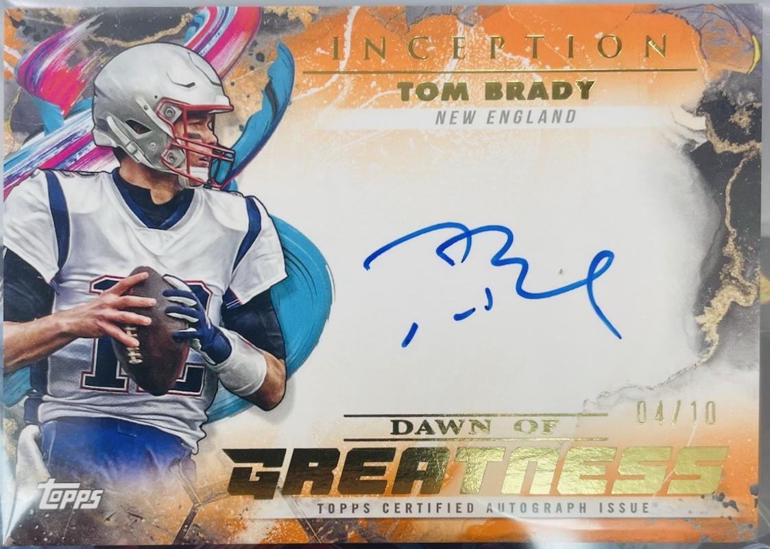 Tom Brady #DGA-TB Football Cards 2024 Topps Inception Dawn of Greatness Autograph