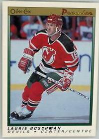 Laurie Boschman #8 Hockey Cards 1990 O-Pee-Chee Premier