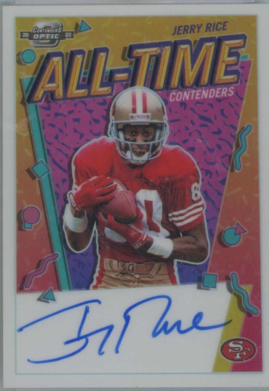 Jerry Rice #ATC-JR 2022 Panini Contenders Optic All Time Autographs Football