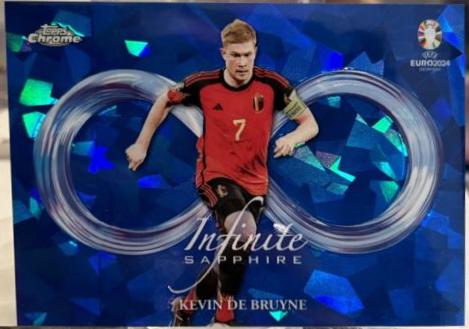 Kevin De Bruyne #IS-10 Soccer Cards 2024 Topps Chrome Sapphire UEFA Euro Infinite