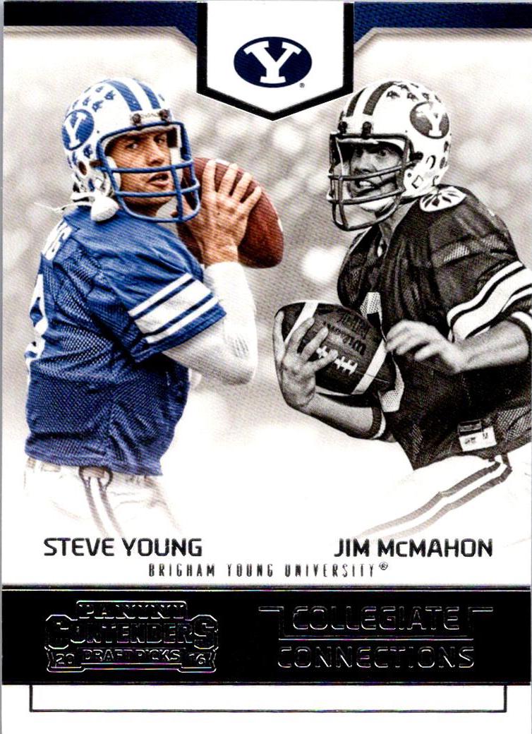 Steve Young / Jim McMahon #4 Football Cards 2016 Panini Contenders Draft Picks Collegiate Connections