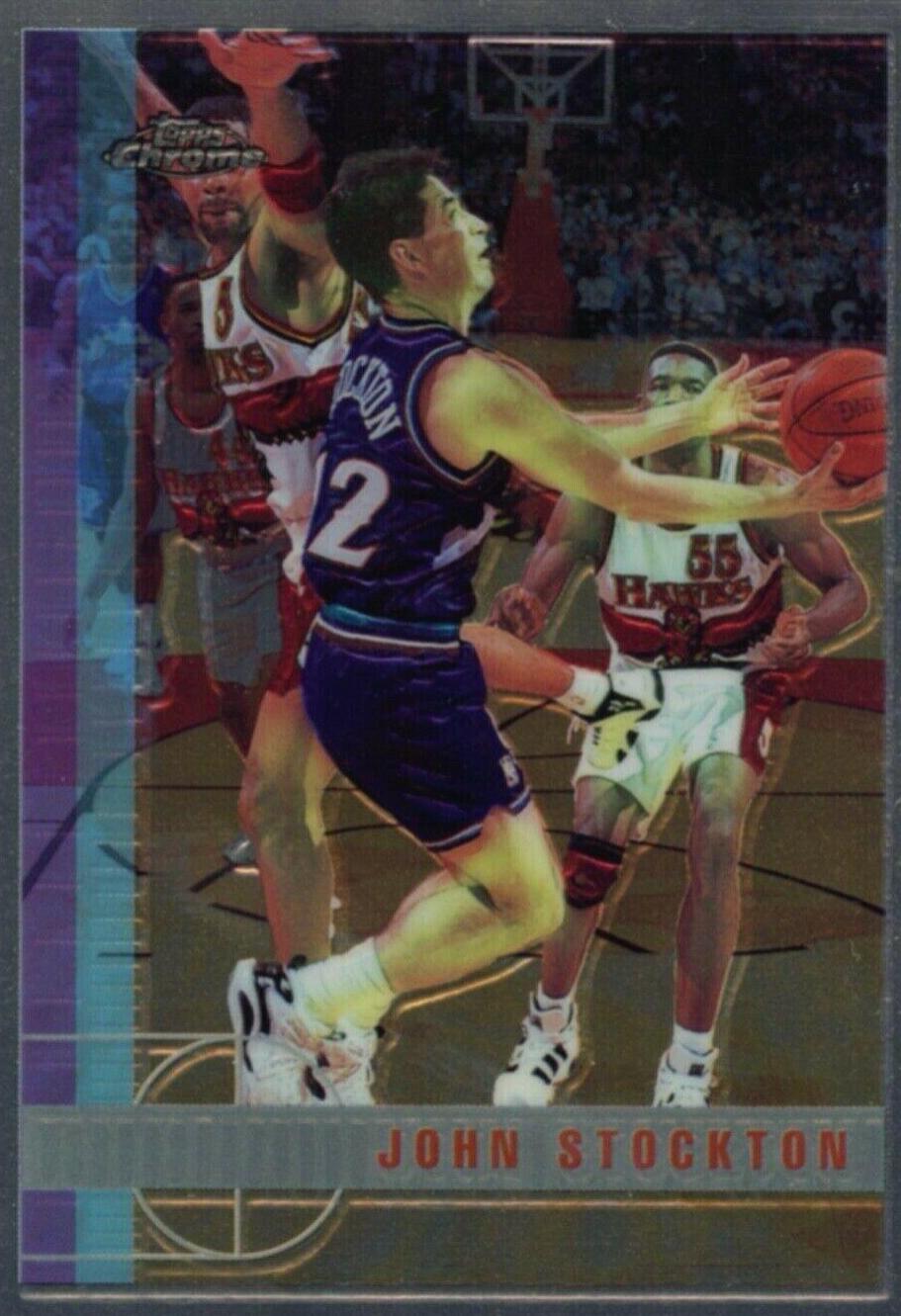 John Stockton #8 Basketball Cards 1997 Topps Chrome