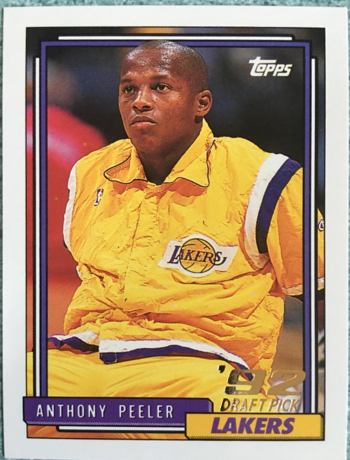 Anthony Peeler #288 Basketball Cards 1992 Topps