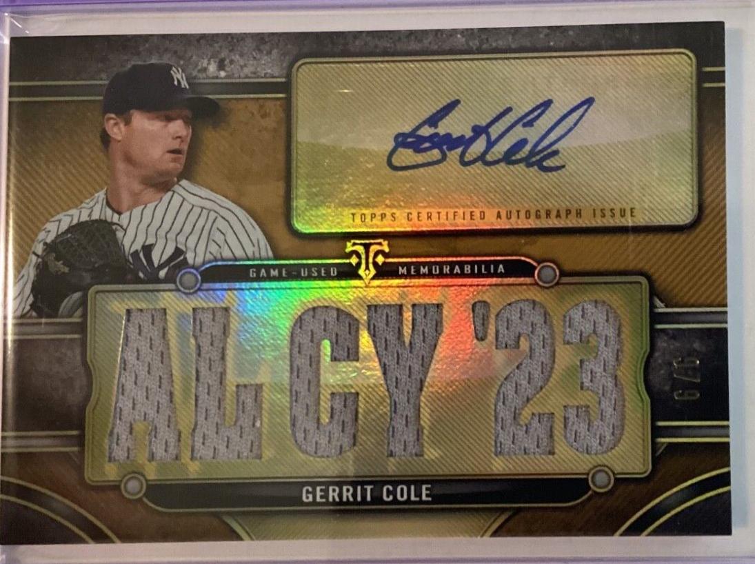 Gerrit Cole #TTAR-GC1 2024 Topps Triple Threads Baseball Autograph Relic