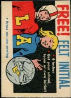 Felt Initial Card Football Cards 1958 Topps CFL