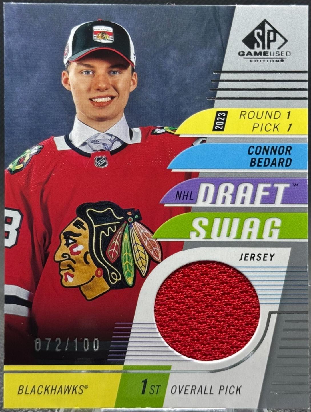 Connor Bedard #DS-9 Hockey Cards 2024 SP Game Used Draft Swag Jersey
