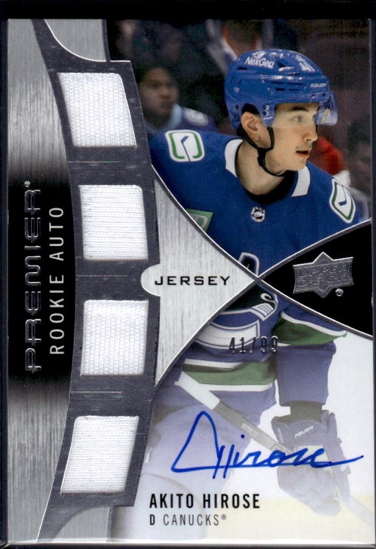 Akito Hirose #PRA-AH Hockey Cards 2023 Upper Deck Premier Rookie Auto Jersey